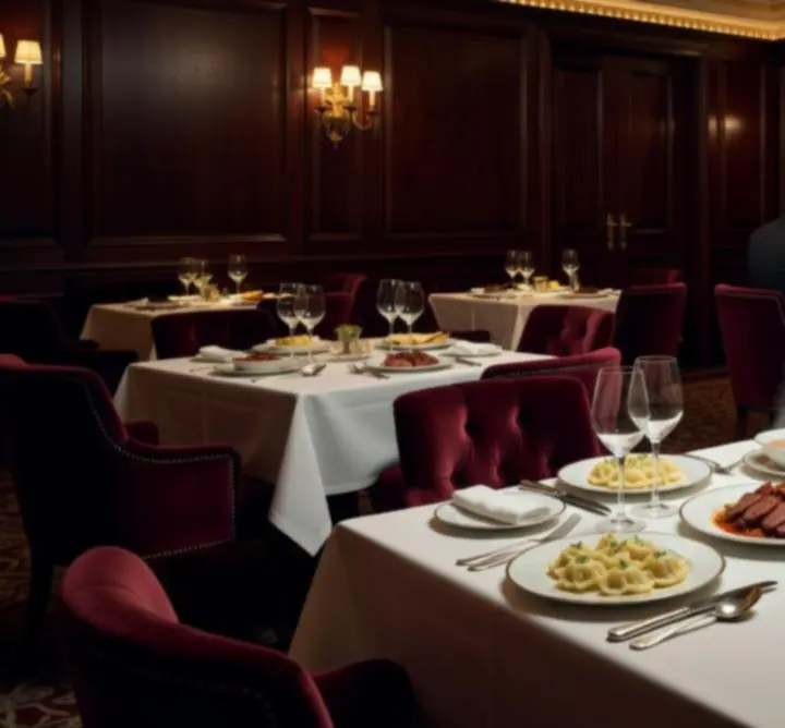 Fine dining vacsora és pókerasztal egy luxus hangulatú térben