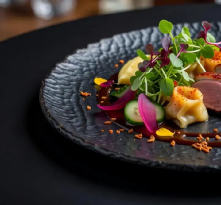 Kifinomult tálalású modern magyar gourmet fogás
